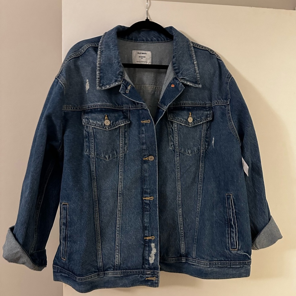 Old navy distressed denim jacket, New w/tags!